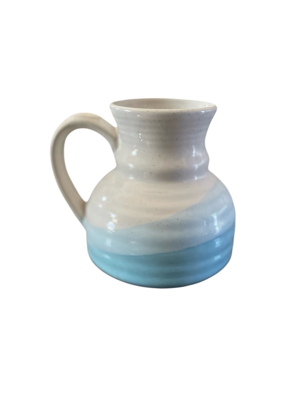 Vintage Pottery Mug Spill Proof Coffee Cup Blue White